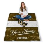 custom ucf knights grunge texture gold white blanket best selling