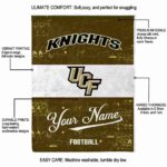 custom ucf knights grunge texture gold white blanket best selling