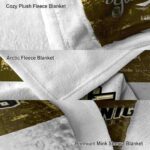 custom ucf knights grunge texture gold white blanket best selling