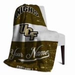 custom ucf knights grunge texture gold white blanket best selling
