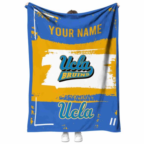 custom ucla bruins paint strokes blue white blanket best selling