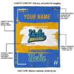 custom ucla bruins paint strokes blue white blanket best selling