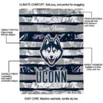 custom uconn huskies floral stripes blue white blanket best selling