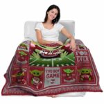 custom umass minutemen baby yoda red blanket best selling
