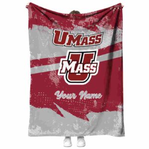 custom umass minutemen grunge streaks red blanket best selling
