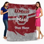 custom umass minutemen grunge streaks red blanket best selling