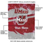 custom umass minutemen grunge streaks red blanket best selling