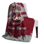 custom umass minutemen grunge streaks red blanket best selling