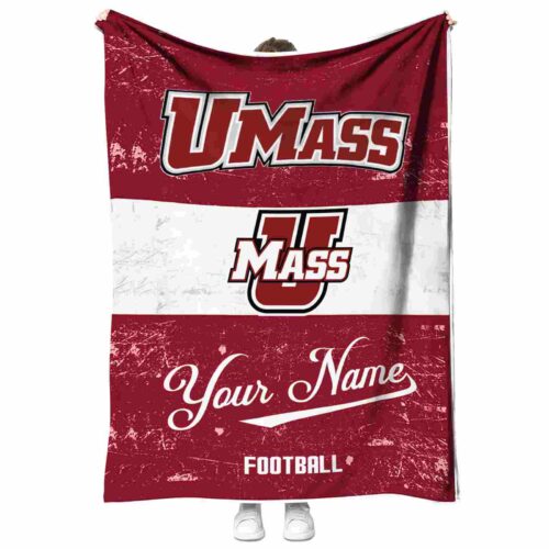 custom umass minutemen grunge texture red white blanket best selling