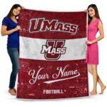 custom umass minutemen grunge texture red white blanket fashion forward