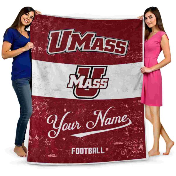 custom umass minutemen grunge texture red white blanket fashion forward