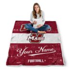 custom umass minutemen grunge texture red white blanket high quality