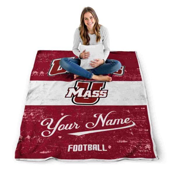 custom umass minutemen grunge texture red white blanket high quality