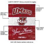 custom umass minutemen grunge texture red white blanket new arrival