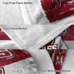 custom umass minutemen grunge texture red white blanket premium grade