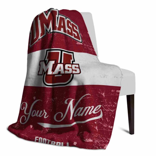 custom umass minutemen grunge texture red white blanket top rated