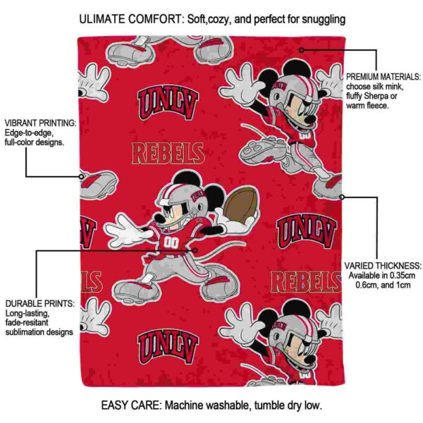 custom unlv rebels mickey red blanket new arrival
