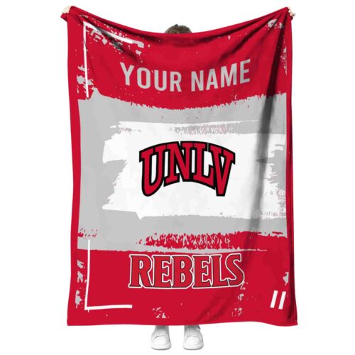 custom unlv rebels paint strokes red white blanket best selling