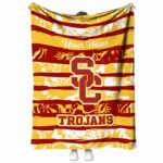 custom usc trojans floral stripes red white blanket best selling