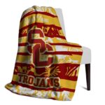 custom usc trojans floral stripes red white blanket best selling