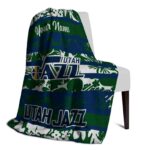 custom utah jazz floral stripes navy white blanket best selling