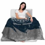 custom utah state aggies grunge streaks navy blanket best selling