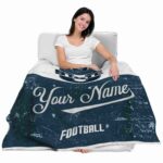 custom utah state aggies grunge texture navy white blanket latest model