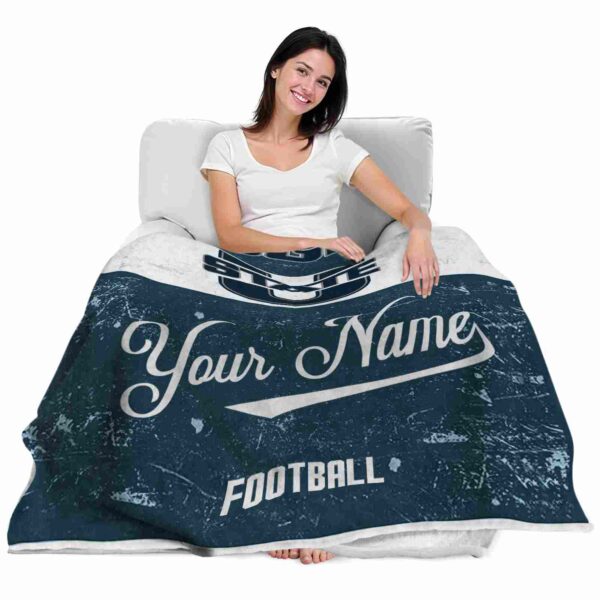 custom utah state aggies grunge texture navy white blanket latest model