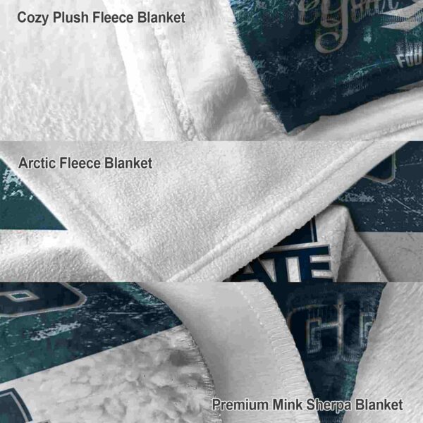 custom utah state aggies grunge texture navy white blanket premium grade