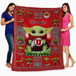 custom utah utes baby yoda red blanket fashion forward