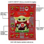 custom utah utes baby yoda red blanket best selling