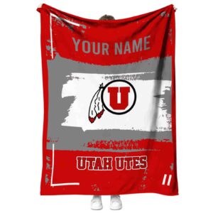 custom utah utes paint strokes red white blanket best selling