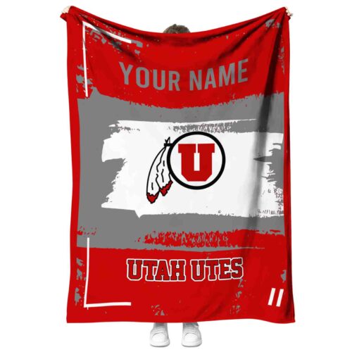 custom utah utes paint strokes red white blanket best selling