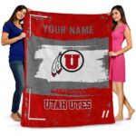 custom utah utes paint strokes red white blanket best selling