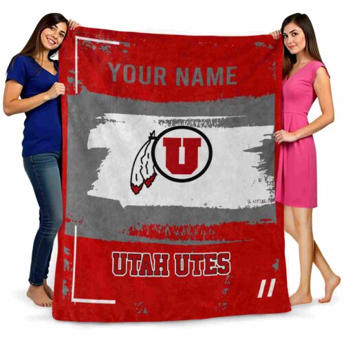 custom utah utes paint strokes red white blanket fashion forward