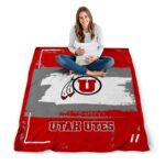 custom utah utes paint strokes red white blanket best selling