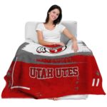 custom utah utes paint strokes red white blanket best selling