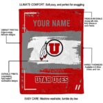 custom utah utes paint strokes red white blanket best selling