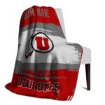 custom utah utes paint strokes red white blanket best selling