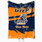 custom utep miners grunge streaks blue blanket best selling