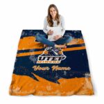 custom utep miners grunge streaks blue blanket high quality