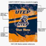 custom utep miners grunge streaks blue blanket new arrival