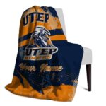 custom utep miners grunge streaks blue blanket top rated