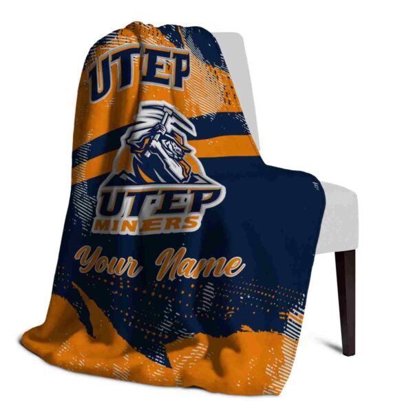 custom utep miners grunge streaks blue blanket top rated