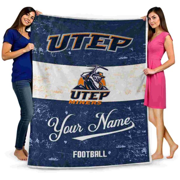 custom utep miners grunge texture blue white blanket fashion forward