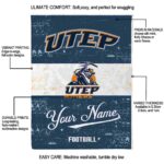 custom utep miners grunge texture blue white blanket new arrival
