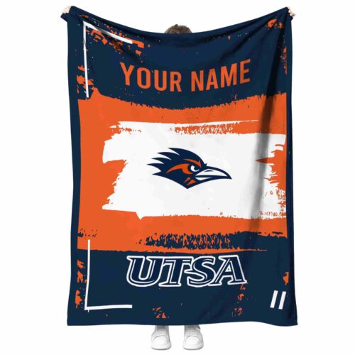 custom utsa roadrunners paint strokes orange white blanket best selling