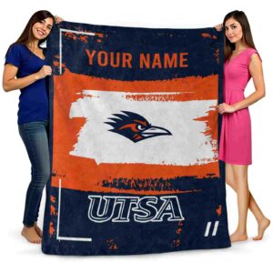 custom utsa roadrunners paint strokes orange white blanket fashion forward