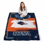 custom utsa roadrunners paint strokes orange white blanket best selling