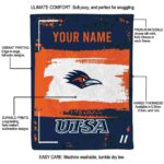custom utsa roadrunners paint strokes orange white blanket best selling